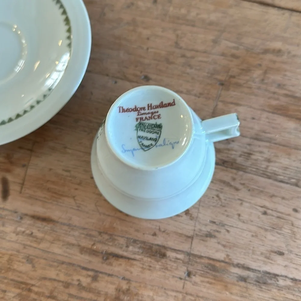 TEA PARTY SET Set of 6 Theodore Haviland Limoges Demi Teacups & Saucers